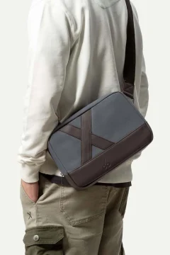 حقيبة كتف للجنسين باللون الرمادي - Фото 3