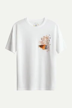 t -shirtللجنسين ابيض مطبوع - Фото 1