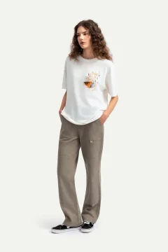 t -shirtللجنسين ابيض مطبوع - Фото 5