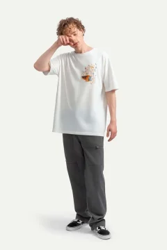 t -shirtللجنسين ابيض مطبوع - Фото 7