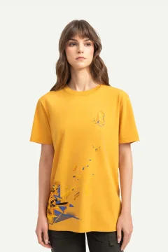 t -shirtللجنسين اصفر مطبوع - Фото 8