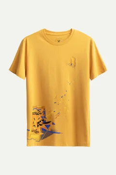 t -shirtللجنسين اصفر مطبوع - Фото 1