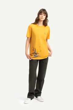 t -shirtللجنسين اصفر مطبوع - Фото 5