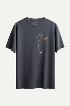 t -shirtللجنسين دخاني مطبوع - Фото 1