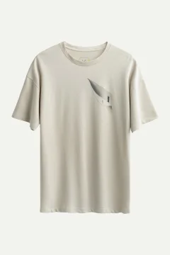 t -shirtللجنسين رمادي مطبوع - Фото 1
