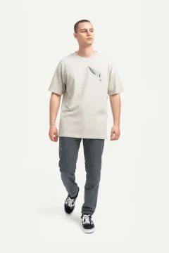 t -shirtللجنسين رمادي مطبوع - Фото 3