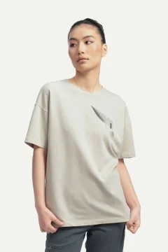 t -shirtللجنسين رمادي مطبوع - Фото 4