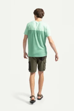 t -shirtللجنسين تصميم كبير الحجم لون اخضر مائي مطبوع - Фото 5