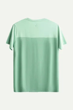 t -shirtللجنسين تصميم كبير الحجم لون اخضر مائي مطبوع - Фото 6