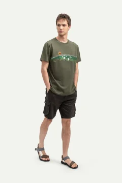 t -shirtللجنسين تصميم كبير الحجم لون رمادي الفامق مطبوع - Фото 8