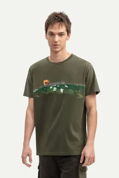 t -shirtللجنسين تصميم كبير الحجم لون رمادي الفامق مطبوع - Фото 3