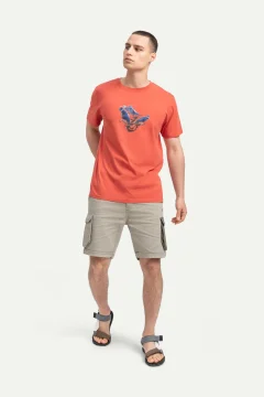 t -shirtللجنسين تصميم كبير الحجم لون مرجاني مطبوع - Фото 3