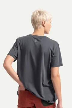 t -shirtللجنسين تصميم كبير الحجم لون رمادي مطبوع - Фото 5