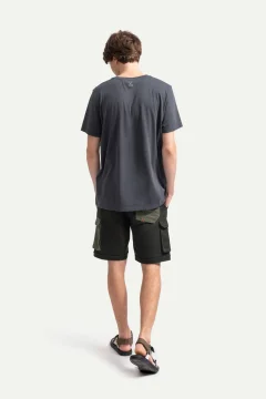 t -shirtللجنسين تصميم كبير الحجم لون رمادي مطبوع - Фото 3