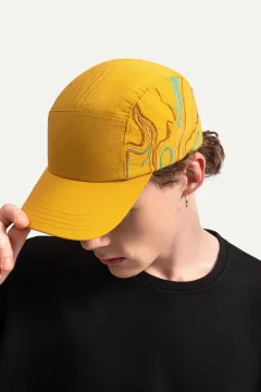 قبعة للحماية من الشمس للجنسين باللون الاصفر - Фото 7