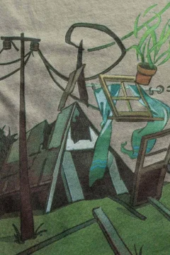 تي شيرت بتصميم عادي للجنسين باللون الكاكي الداكن - Фото 9