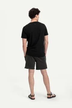 تي شيرت بقصة عادية للجنسين باللون الاسود - Фото 4