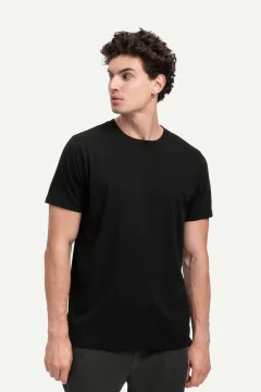 تي شيرت بقصة عادية للجنسين باللون الاسود - Фото 2