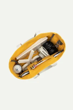 حقيبة يد للجنسين باللونين الاصفر والرمادي - Фото 5