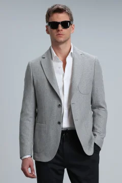 جاكيت رجالي باللون الرمادي - Фото 4