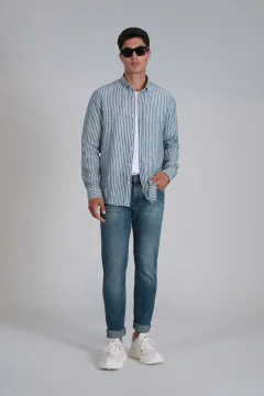 قميص رجالي أساسي باللون الأخضر - مقاس عادي - Фото 4