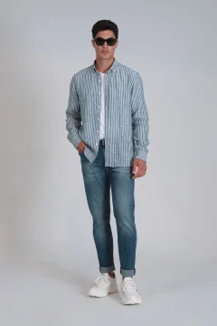 قميص رجالي أساسي باللون الأخضر - مقاس عادي - Фото 6