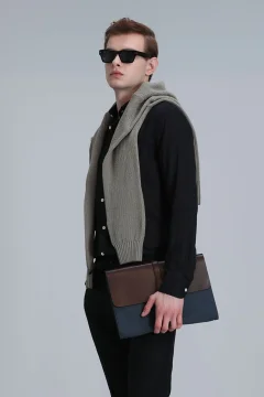 قميص كتان رجالي - بيتايا، مقاس مريح، أسود - Фото 3