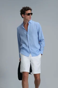 قميص Pitaya الرجالي الأساسي مريح باللون الأزرق - Фото 5