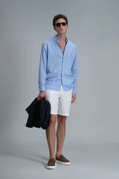 قميص Pitaya الرجالي الأساسي مريح باللون الأزرق - Фото 4