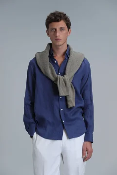 قميص كتان رجالي من Pitaya مريح مناسب لساكس - Фото 3