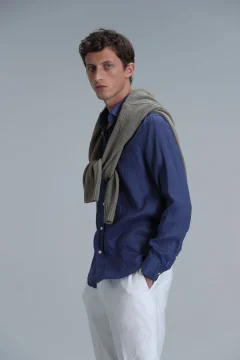 قميص كتان رجالي من Pitaya مريح مناسب لساكس - Фото 5