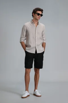 قميص كتان رجالي باللون البيج - Фото 8