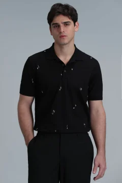 تي شيرت بولو رجالي أسود ذكي من باسكال - Фото 3