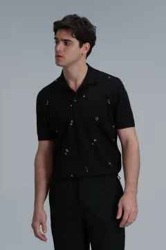 تي شيرت بولو رجالي أسود ذكي من باسكال - Фото 5