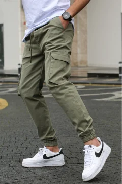 بنطال رجالي كارجو بجيب أخضر - Фото 2