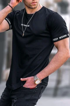 تي شيرت رجالي أسود - Фото 3