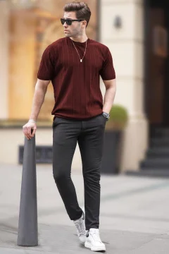 Men's Claret Red T-Shirt 5684 - Фото 1