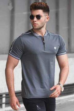تي شيرت رجالي برقبة بولو مدخنة - Фото 2