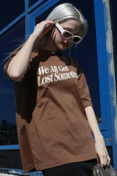 تي شيرت نسائي بني - Фото 7