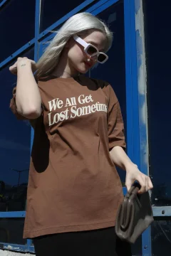 تي شيرت نسائي بني - Фото 9