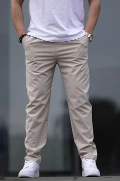 بنطلون رجالي انيق باللون البيج - Фото 2