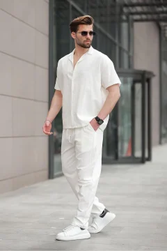 Ecru over Fit Men's Shirt Suit E7303 - Фото 1