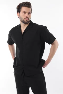 طقم قميص وبنطال رجالي باللون الأسود - Фото 4