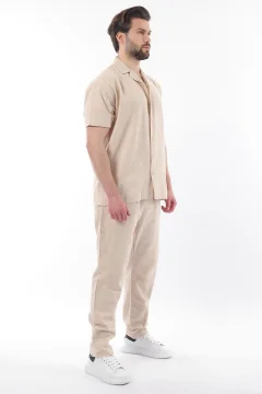 طقم قميص وبنطال رجالي باللون البيج - Фото 8