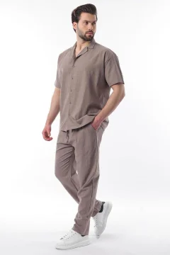 Brown over Fit Men's Shirt Suit E7303 - Фото 1