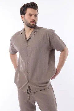 طقم قميص وبنطال رجالي باللون البني - Фото 5