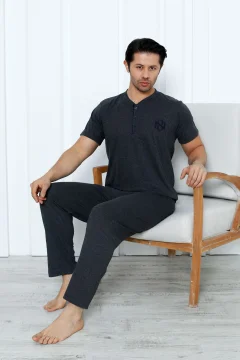 طقم بيجامة قطن رجالي 3 قطع - Фото 5