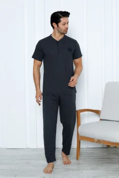 طقم بيجامة قطن رجالي 3 قطع - Фото 3
