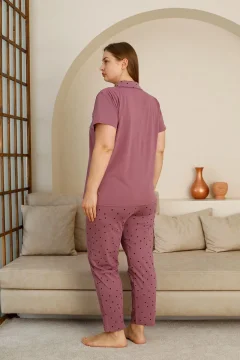 طقم بيجامة نسائي باللون الارجواني - Фото 7