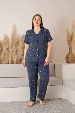 طقم بيجامة قميص ميلانو بأكمام قصيرة - Фото 2